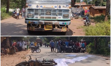 तेज रफ्तार ट्रक ने बाइक सवार तीन लोगों को रौंदा एक महिला की मौत