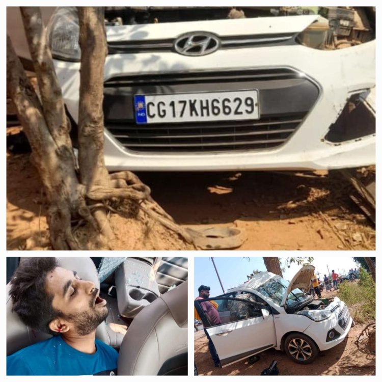 सड़क हादसे में शहर के युवा व्यवसायी की मौत , सड़क पार कर रही बच्ची को बचाने, तेज रफ्तार कार पेड़ से टकराई ,मौके पर हुई मौत...