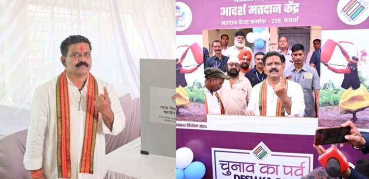 छत्तीसगढ़ की 3 सीटों पर वोटिंग जारी...कवर्धा में डिप्टी सीएम विजय शर्मा ने डाला वोट, देखें तस्वीरें