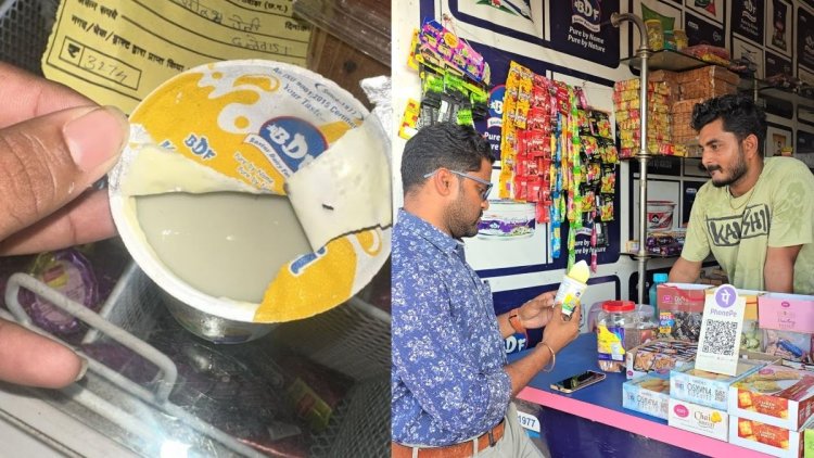 BDF बस्तर डेयरी फार्म के लस्सी के डिब्बों से निकले कीड़े, फूड विभाग ने सेम्पल के लिए जप्त किया लस्सी का डिब्बा