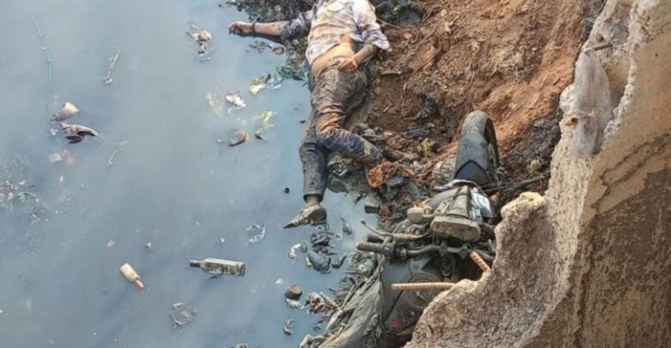 बाइक सहित नाले में मिला युवक का शव, हत्या या हादसा जाँच में जुटी पुलिस!