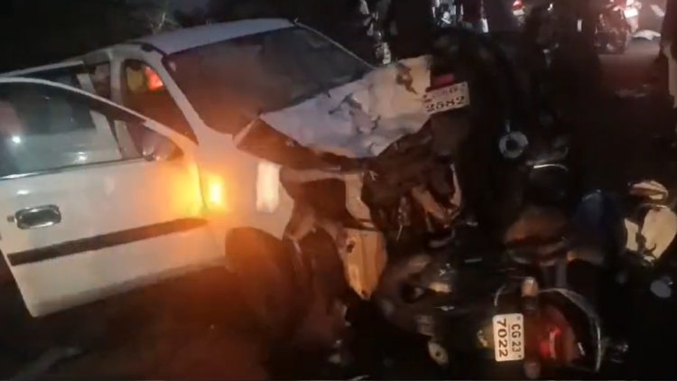 नहीं थम रहा रफ्तार का कहर : 3 बाइक और कार में जोरदार भिड़ंत, 3 की मौत, तीन घायल